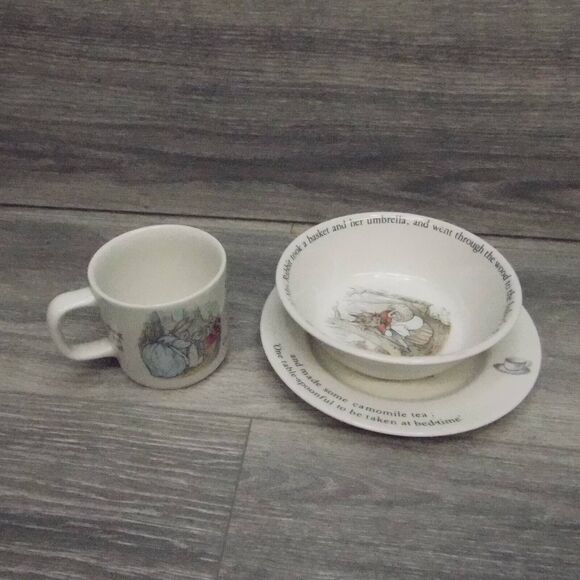 Peter Rabbit Wedgwood Of Etruria & Barlaston Beatrix Potter Plate, Bowl and Cup - Picture 2 of 16